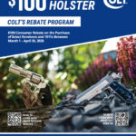 $100 Consumer Rebate with purchase of any “NEW” Colt revolver and Select 1911s