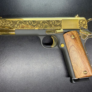 Rock Island Armory with Custom Gold Plate and Engraving M1911 A1 .38 Super